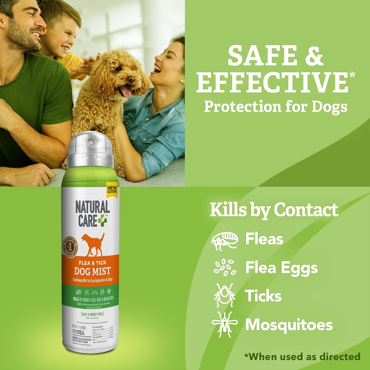 Natural Care Flea & Tick Spray for Dogs, Flea & Tick Treatment, 14oz