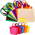 36 Pack 13" 12 Colors Multi-Color Reusable Tote Gift One Side Blank Non-woven Colored Treat, Fabric Tote, Commodity snack bag