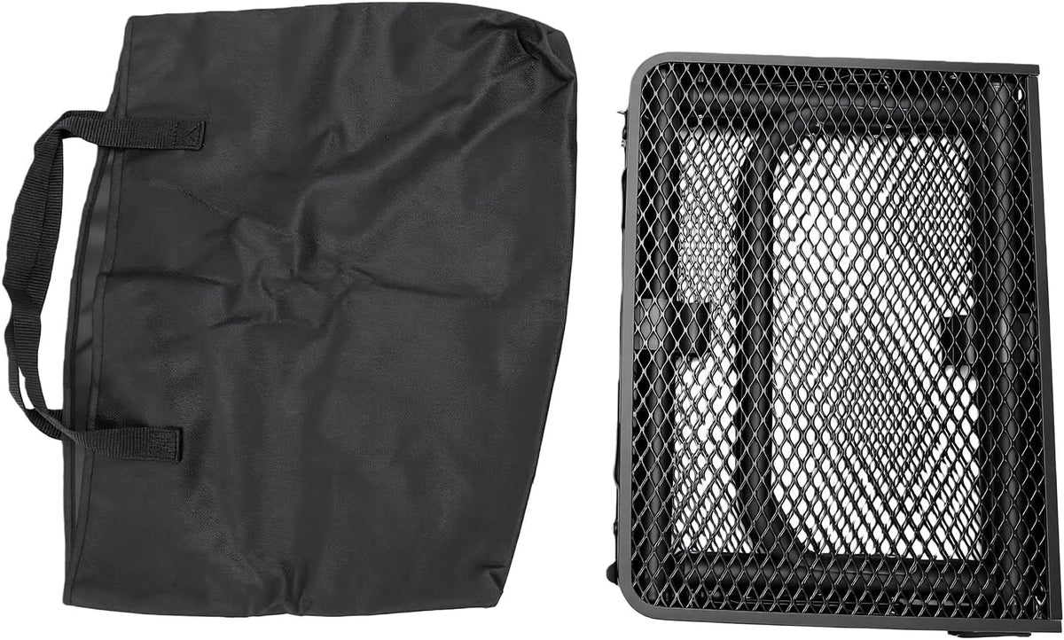 Foldable Grill Table Camping Table with Mesh Top Portable Aluminum Adjustable Height