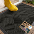 GORILLA GRIP WeatherMAX Door Mat, Indoor Outdoor Use, 29x17, Black Diamond