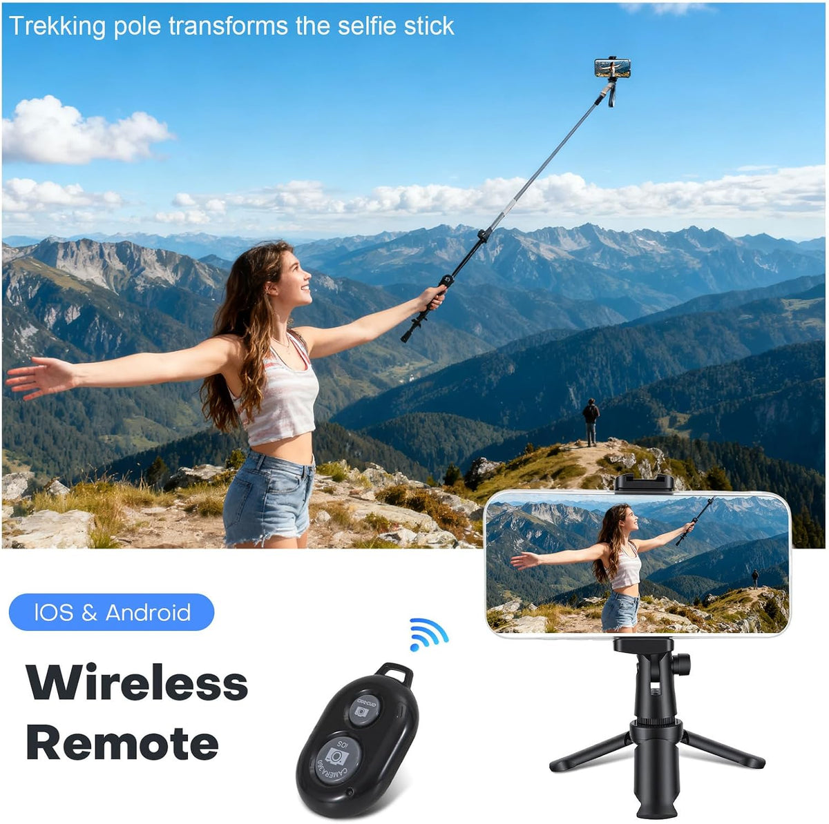 Trekking Poles as Selfie Sticks for Hiking