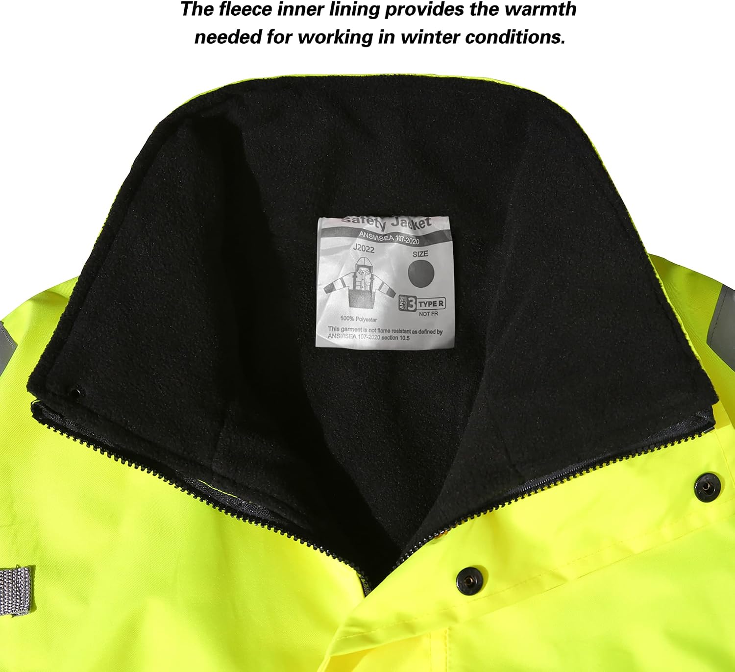 Safety jacket for men,Reflective high Visibility Hooded jacket,Hi-Vis Bomber Jacket with Pockets and Zipper,Waterproof,Black Bottom,ANSI/ISEA 107-2020 Type R Class 3,Lime