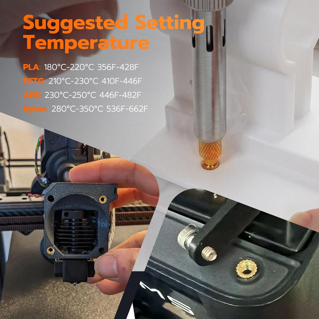 Heat Set Insert Tools kit with 60W Soldering Iron & 380 Pcs Threaded Insert