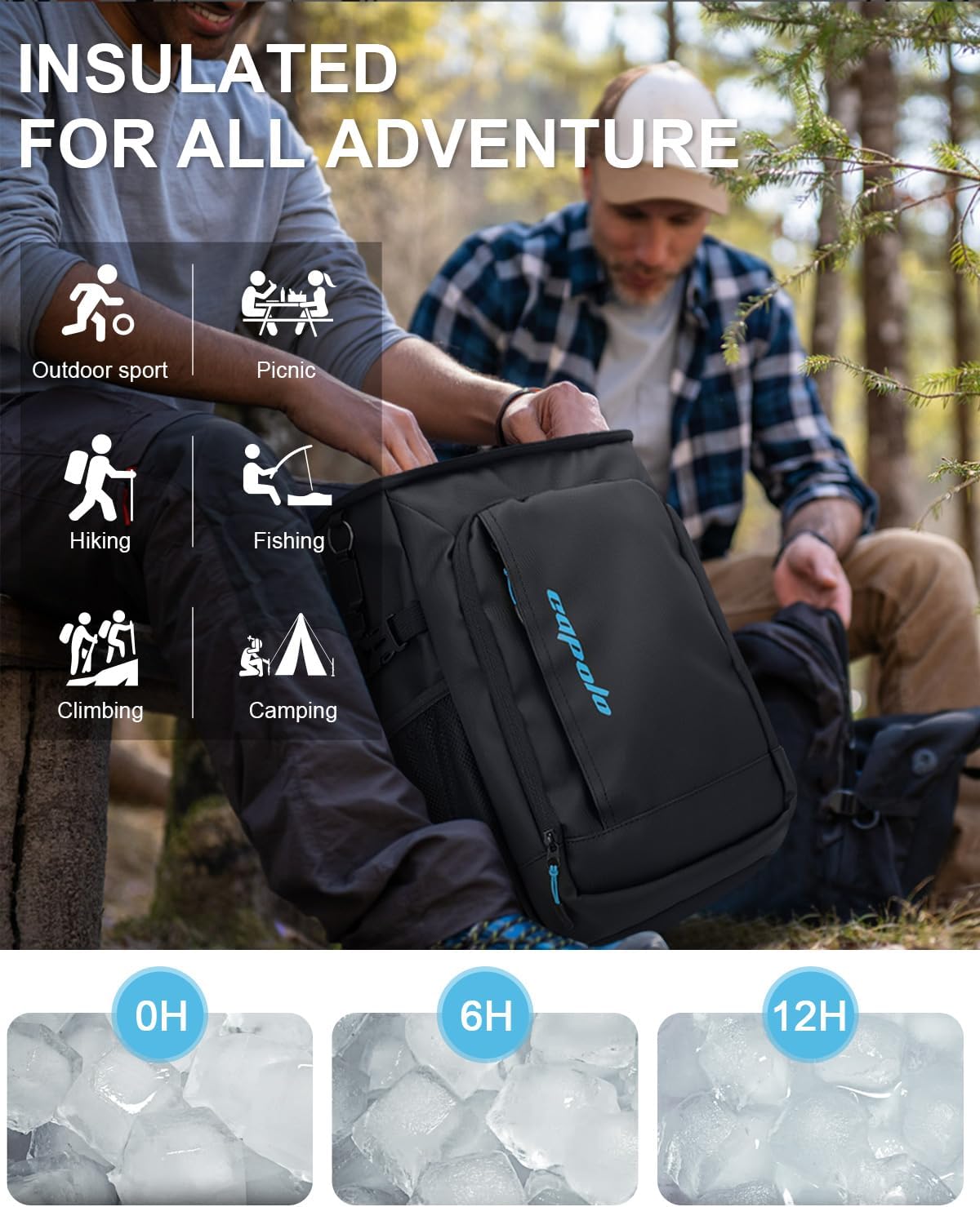 Capolo Cooler Backpack Insulated Leak Proof for Women Men Soft Cooler Bag