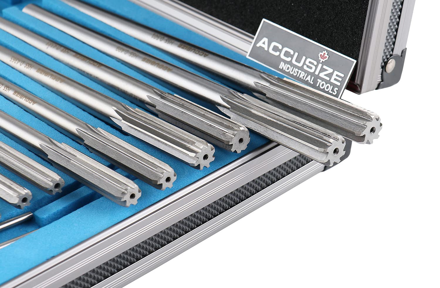 Accusize Industrial Tools Chucking Reamer Set, 0.1240" to 0.5010", 14 Pc