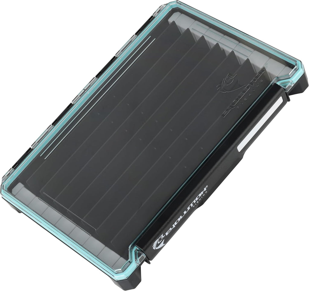Evolution Fishing BallistiX Twitch Tackle Tray - Waterproof, Jerkbait & Topwater Tackle Storage Box, Anti-Corrosion, One Hand Latch, Clear Lid, Lure Box