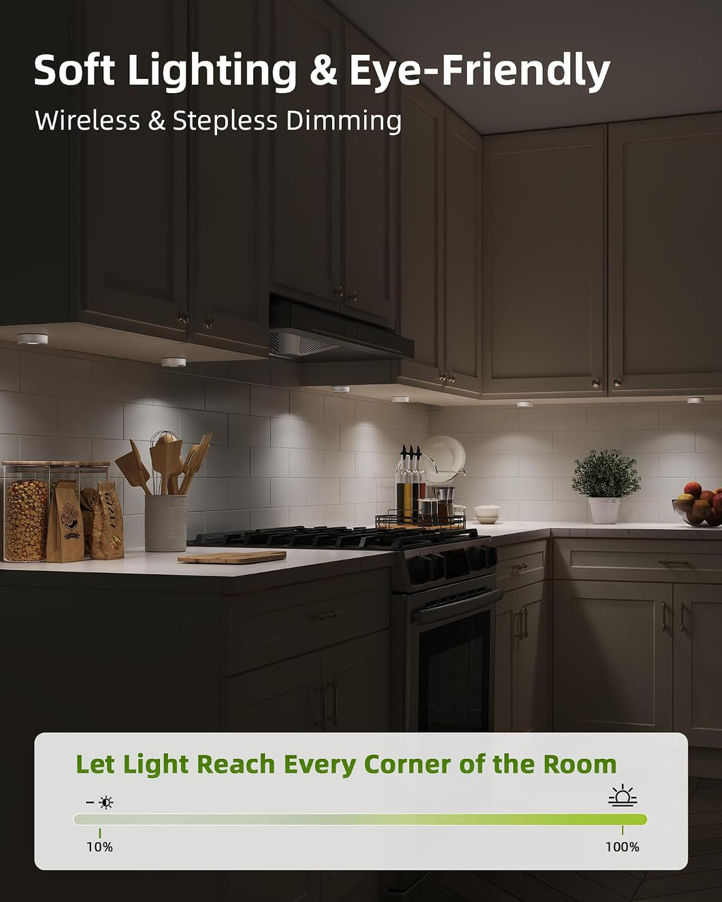 EZVALO LED Puck Lights, Rechargeable Stick On Tap Lamp, Touch Light, 2.95'' Mini Tap Light, 3 Color Temps,Under Cabinet Lights Wireless, Ideal for Kitchen,Closet,Pantry,Camper(4 Pack)