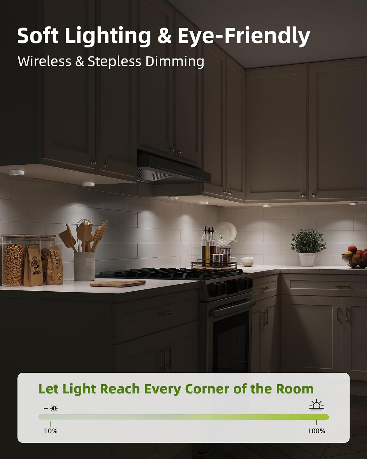 EZVALO LED Puck Lights, Rechargeable Stick On Tap Lamp, Touch Light, 2.95'' Mini Tap Light, 3 Color Temps,Under Cabinet Lights Wireless, Ideal for Kitchen,Closet,Pantry,Camper(4 Pack)