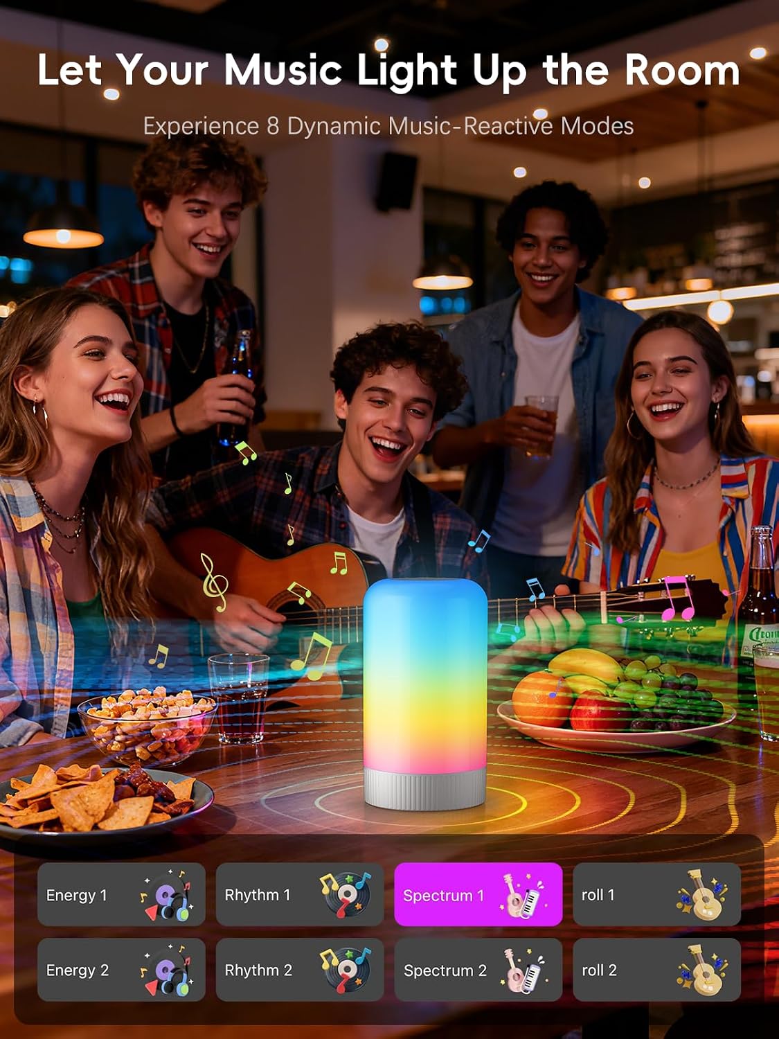 RGBICWW Smart Table Lamp, Touch Bedside Lamp LED Desk Lamp with App Control