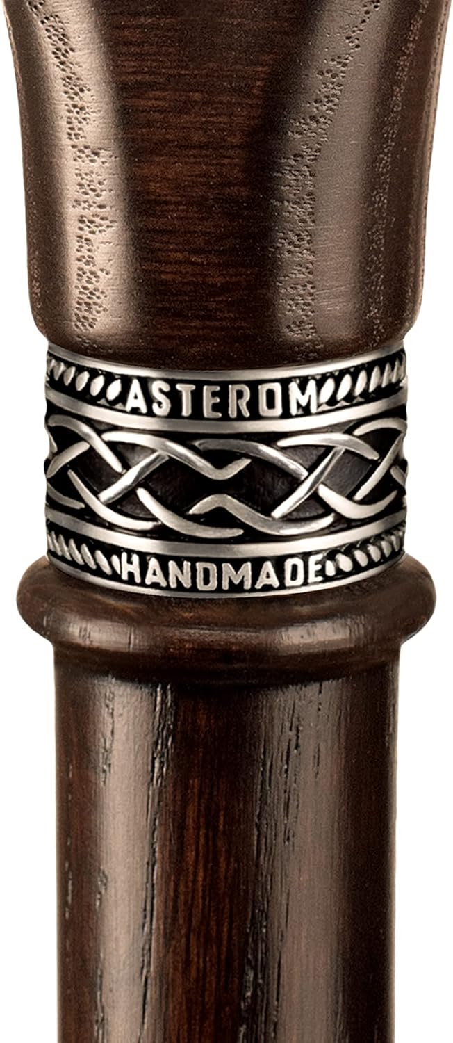Asterom Walking Cane - Handmade Wolf Cane - Cool Walking Canes for Men and Women - Wooden, Carved, Unique - Walking Sticks for Men & Seniors