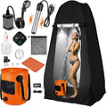 Portable Camping Shower Kit with Privacy Tent Heated Water Outdoor Shower