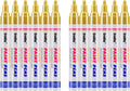Gold Paint Markers, 12 Pack Oil-Based Waterproof Quick Dry Permanent Paint Pen Set for Rocks Painting, Wood, Fabric, Plastic, Canvas, Glass, Mugs, Metal, Tire, Stone, DIY Craft