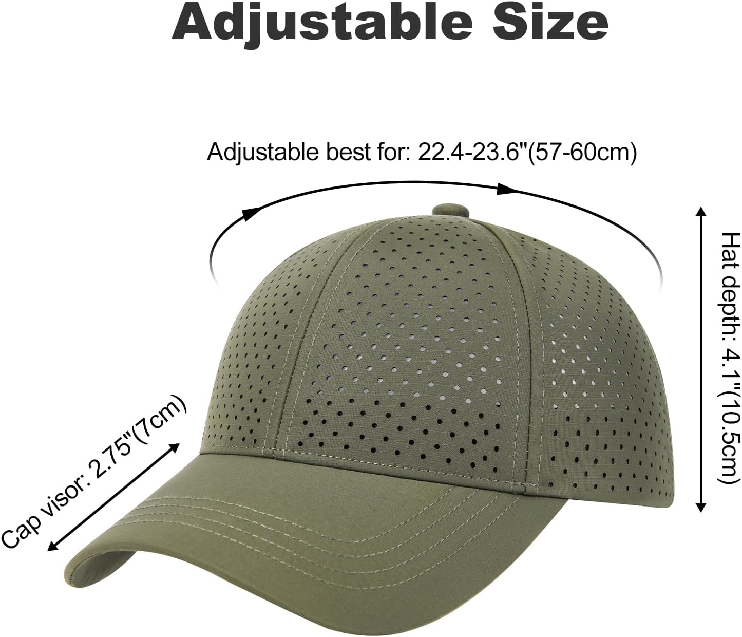 FEINION Men Laser Mesh Breathable Snapback Baseball Cap