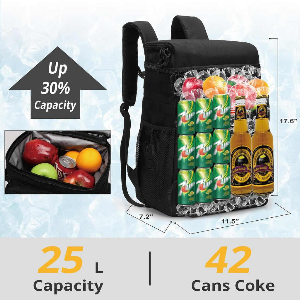 Tactical Backpack Cooler for Men,25L Insulated Lunch Ice Chest for Work