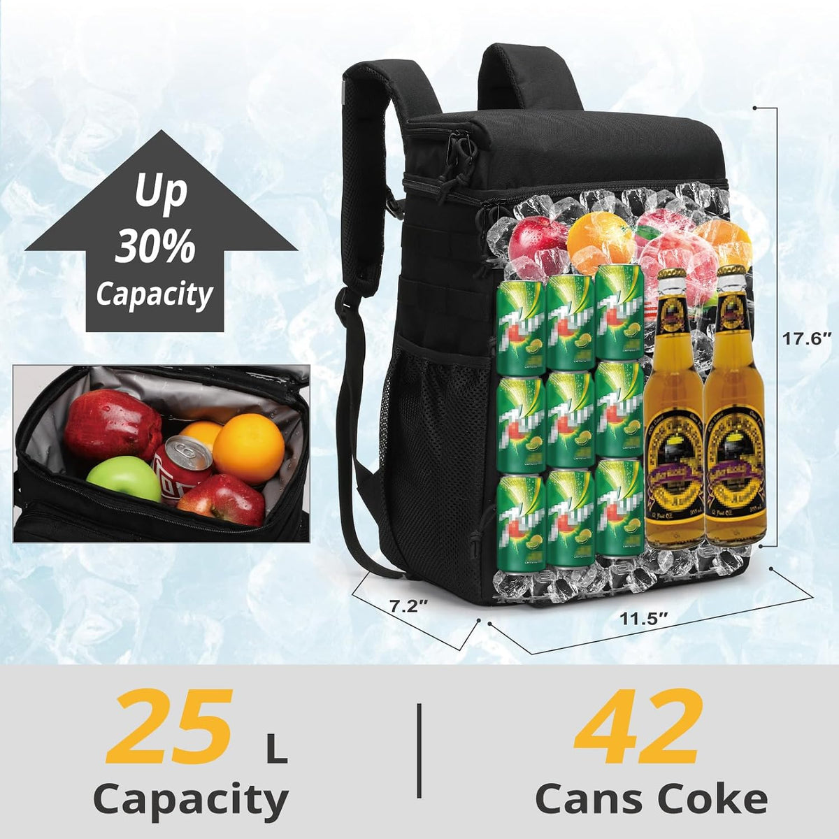 Tactical Backpack Cooler for Men,25L Insulated Lunch Ice Chest for Work