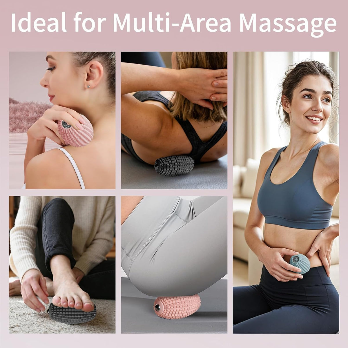 Vibrating Massage Ball for Full Body Relaxation, Silicone Trigger Point Massager Ball for Back, Leg, Foot, Muscle Recovery, Portable Rechargeable Massage Roller, 3 Vibration Speeds (Black)