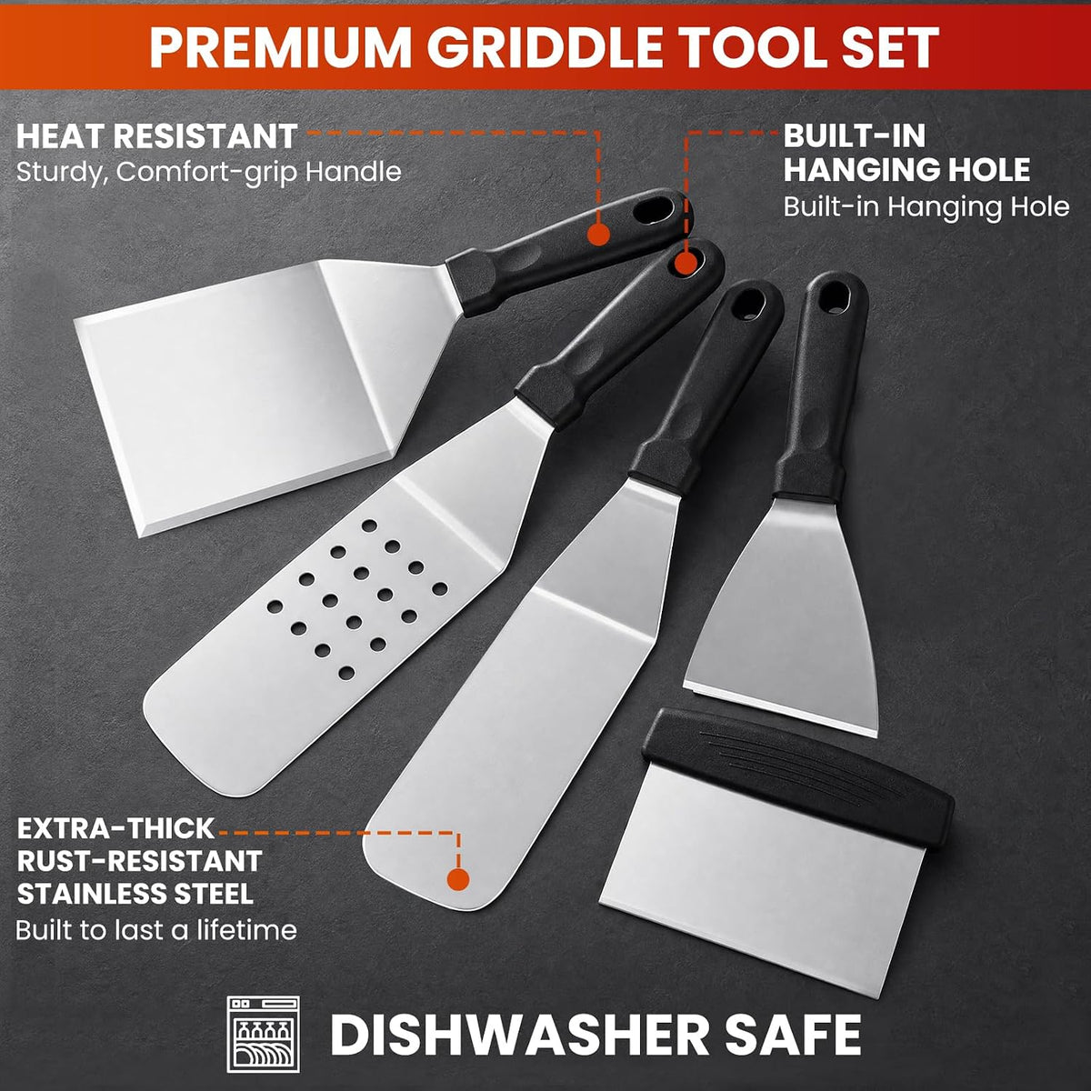 Griddle Accessories Kit for Blackstone and Camp Chef, Flat Top Grill