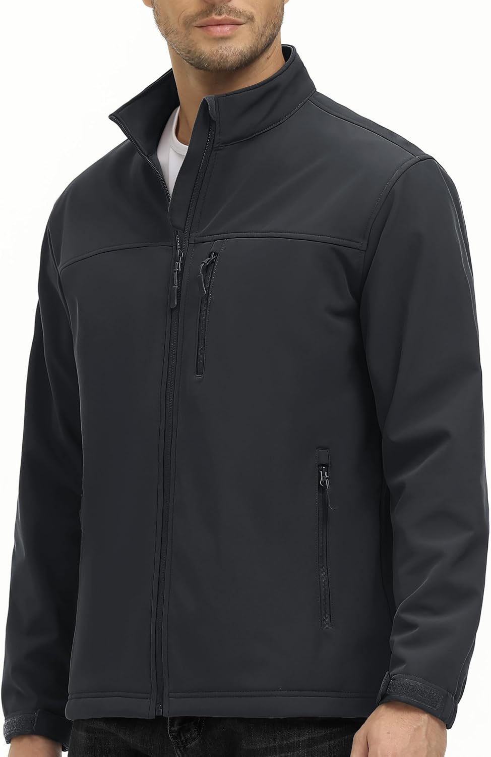 MAGCOMSEN Mens Lightweight Softshell Jacket Fleece Tactical Waterproof Coat