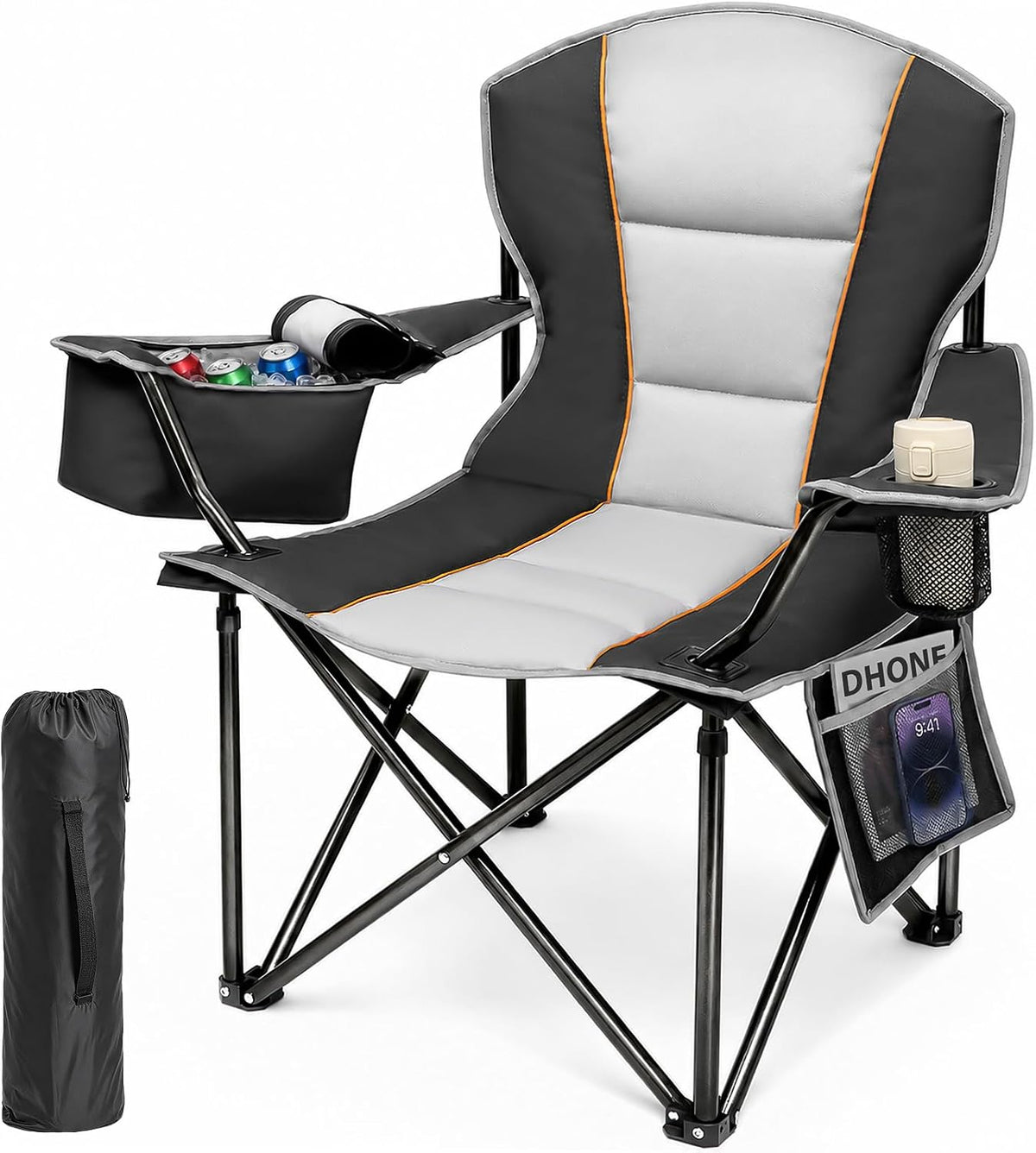 ZENPETIO Camping Chair Portable 500LBS Oversized Folding Chairs for Outside