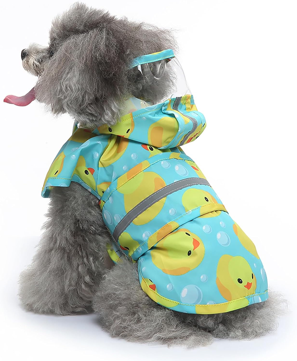 Dog Raincoat Hooded Reflective Waterproof Slicker Poncho