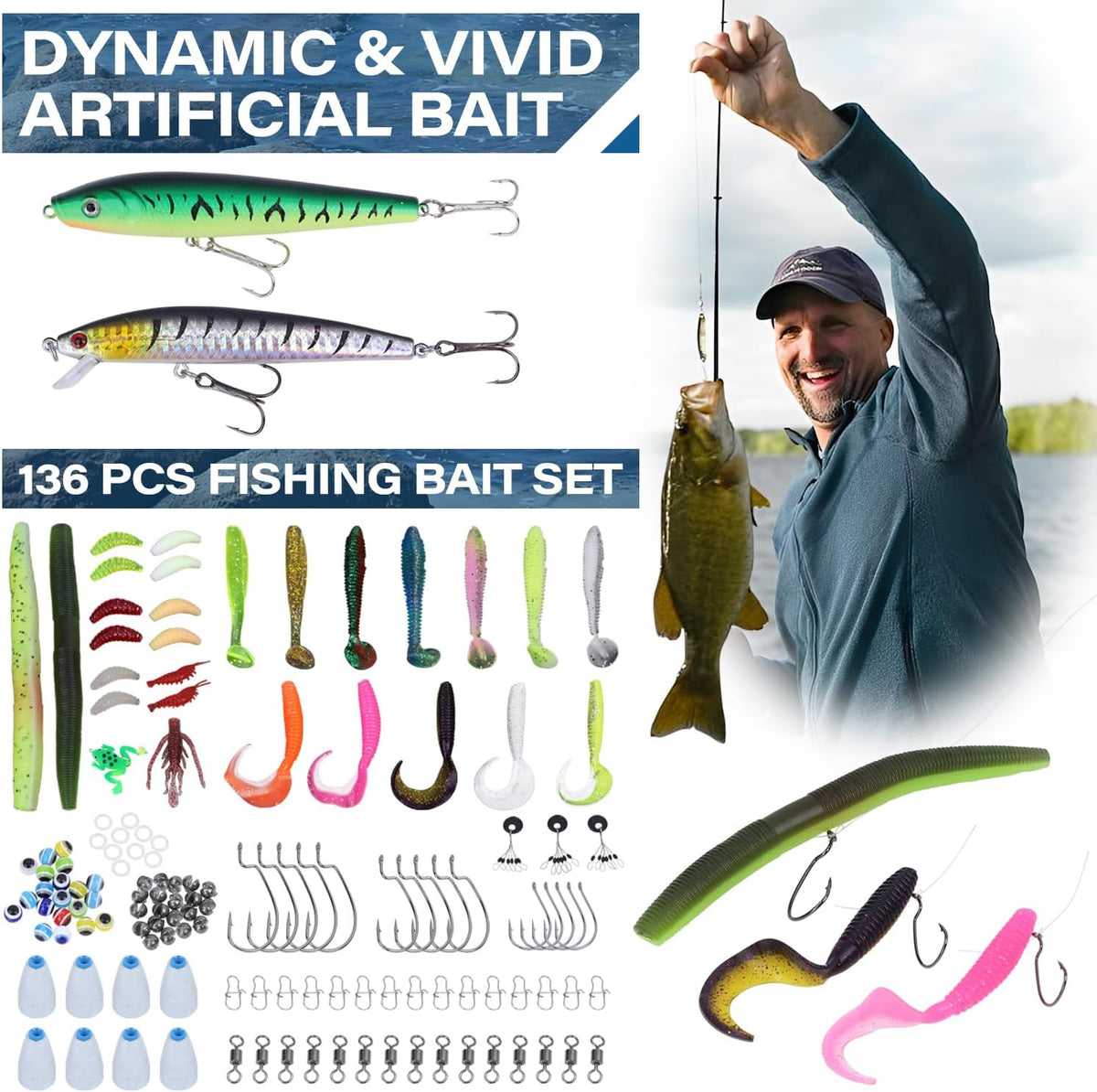 Fishing Tackle Bags with Tackle Box &Tool Set,Gifts for Men (Green)