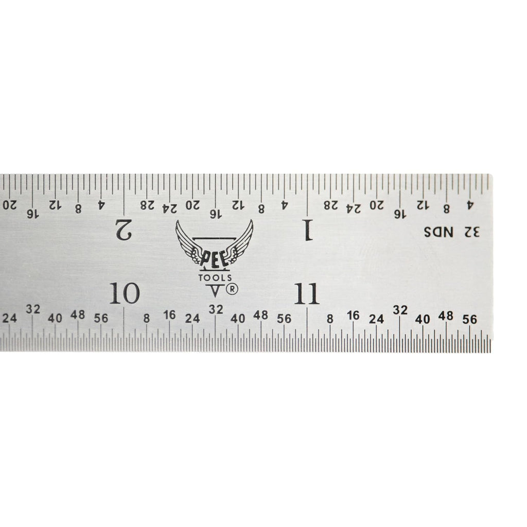 PEC Tools 12" Metal Ruler, Made in USA