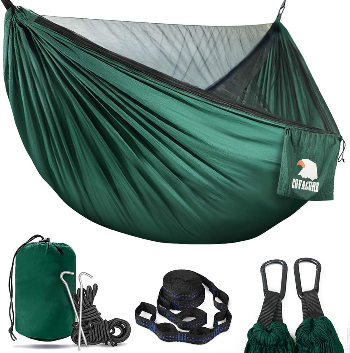 Covacure Camping Hammock, 772 lbs Capacity Double Hammock - Army Green