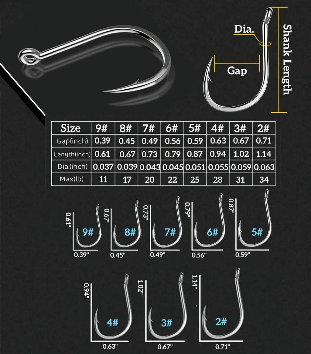 Fishing Hooks Freshwater Saltwater Fish Hooks Bulk Fishing Hooks Set Worm Catfish Hooks Fish Gear Equipment Supplies