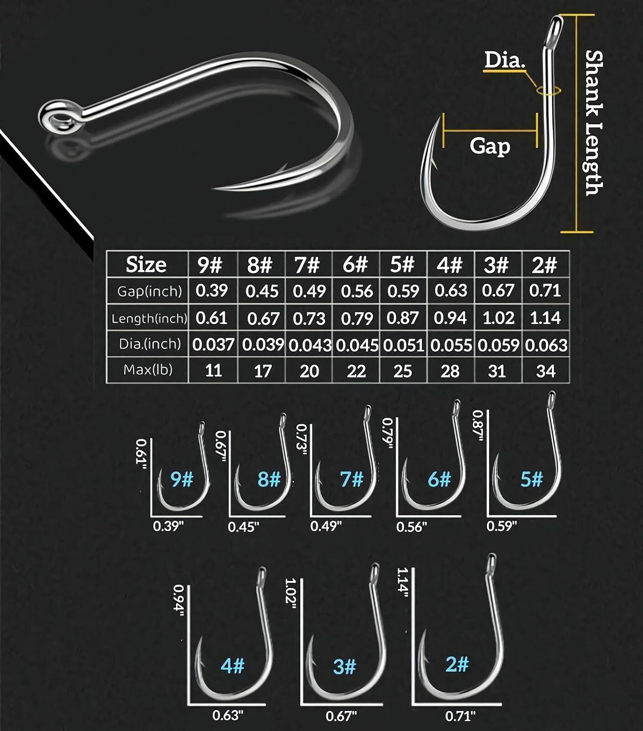 Fishing Hooks Freshwater Saltwater Fish Hooks Bulk Fishing Hooks Set Worm Catfish Hooks Fish Gear Equipment Supplies