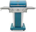 Kenmore 3-Burner Propane BBQ Grill, 30,000 BTUs Gas Grill with Cast Iron Cooking Grates, Folding Side Tables & Wheels, Outdoor Grill with Tool Hooks, Teal