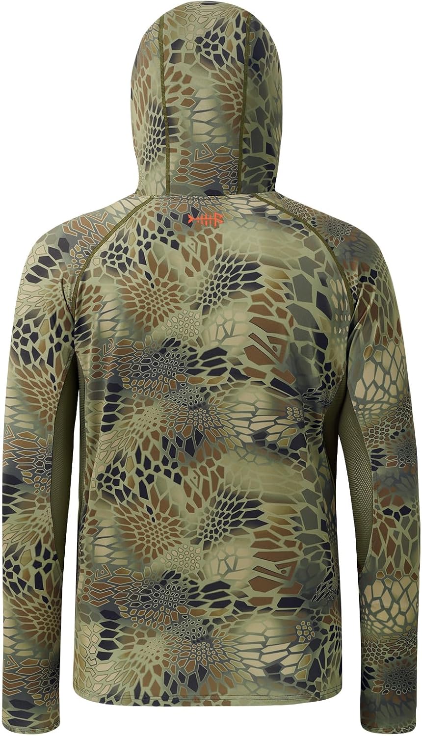 BASSDASH Men's UPF 50+ Lightweight Hunting Camo Hoodie Quick Dry Performance Long Sleeve Fishing Shirt with Hood FS30M