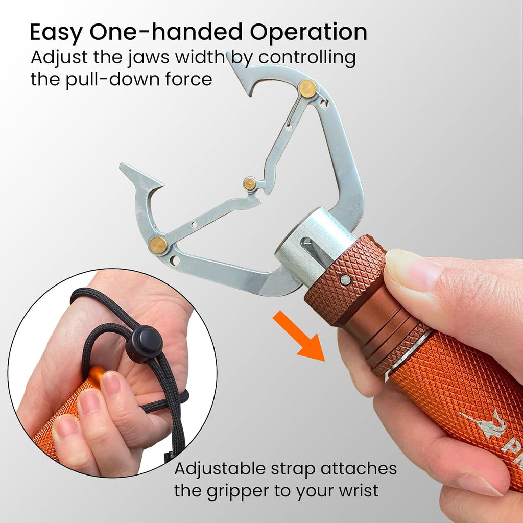 Pristis Metal Fishing Grabber, Rotating Lightweight Fish Lip Gripper