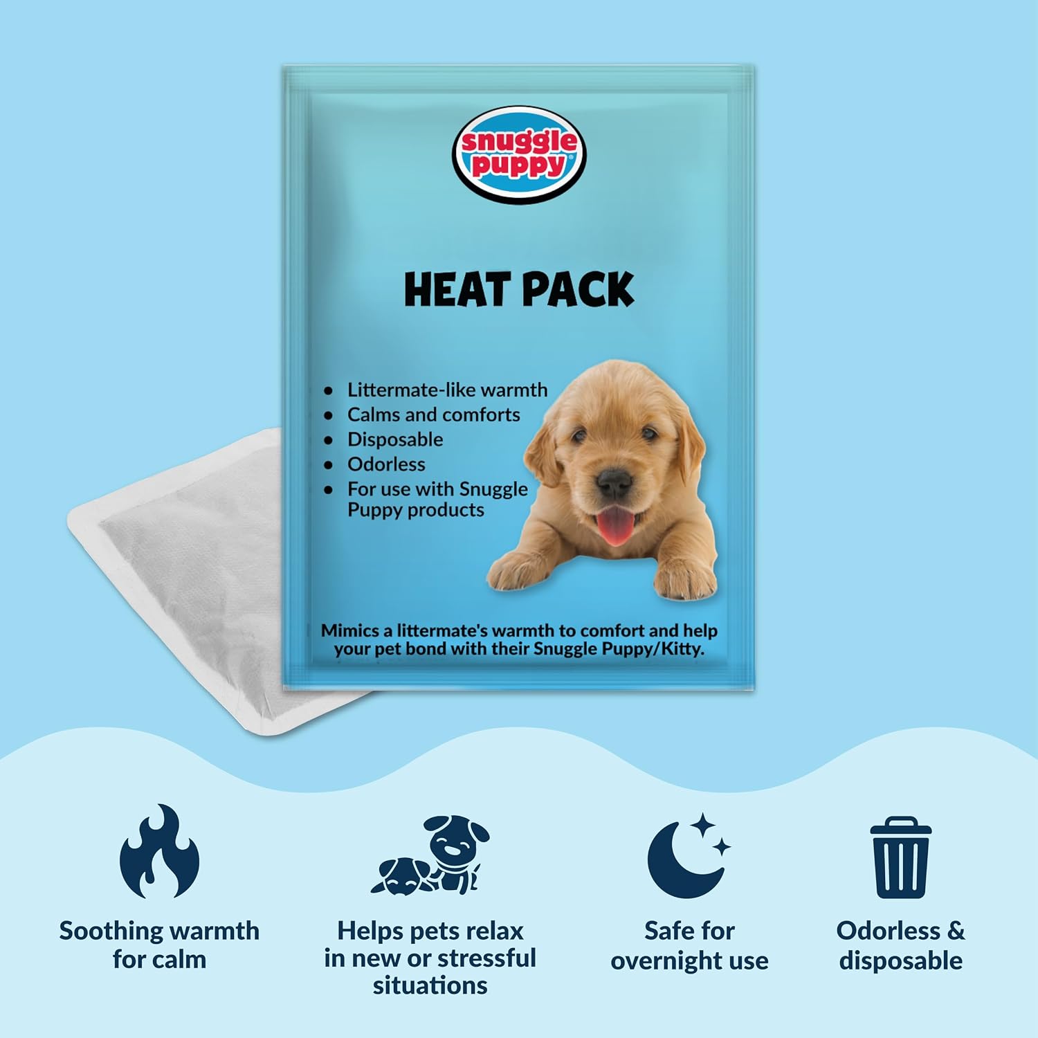 Snuggle Puppy Heartbeat Dog Toy for Puppies, Real-Feel Heartbeat, Calming Sleep Aid and Crate Training Comfort Toy with Heat Pack, Brown & White Beagle