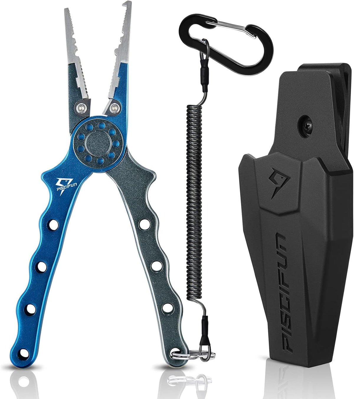 Piscifun Saltwater Fishing Pliers, Aluminum, Split Ring, Braid Cutter