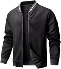 Wizoat Mens Casual Jacket Loose Fit Lightweight Jacket Varsity Bomber Jacket with Zipper