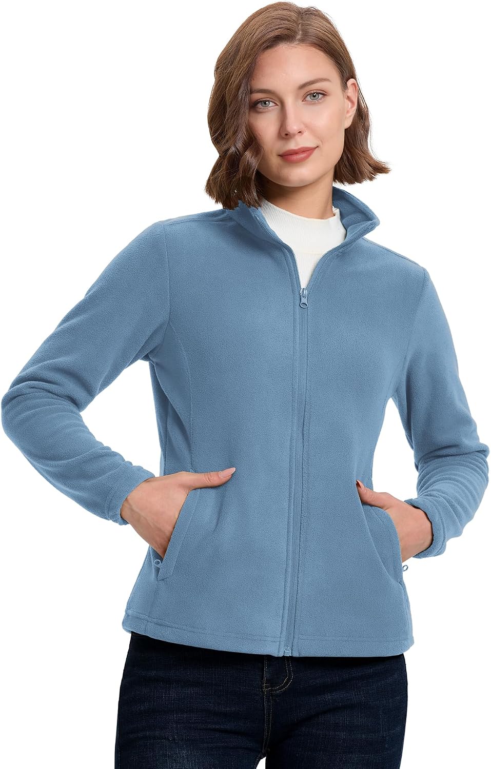 33,000ft Women's Polar Fleece Jacket Zip Up Lightweight Hiking Sweatshirt