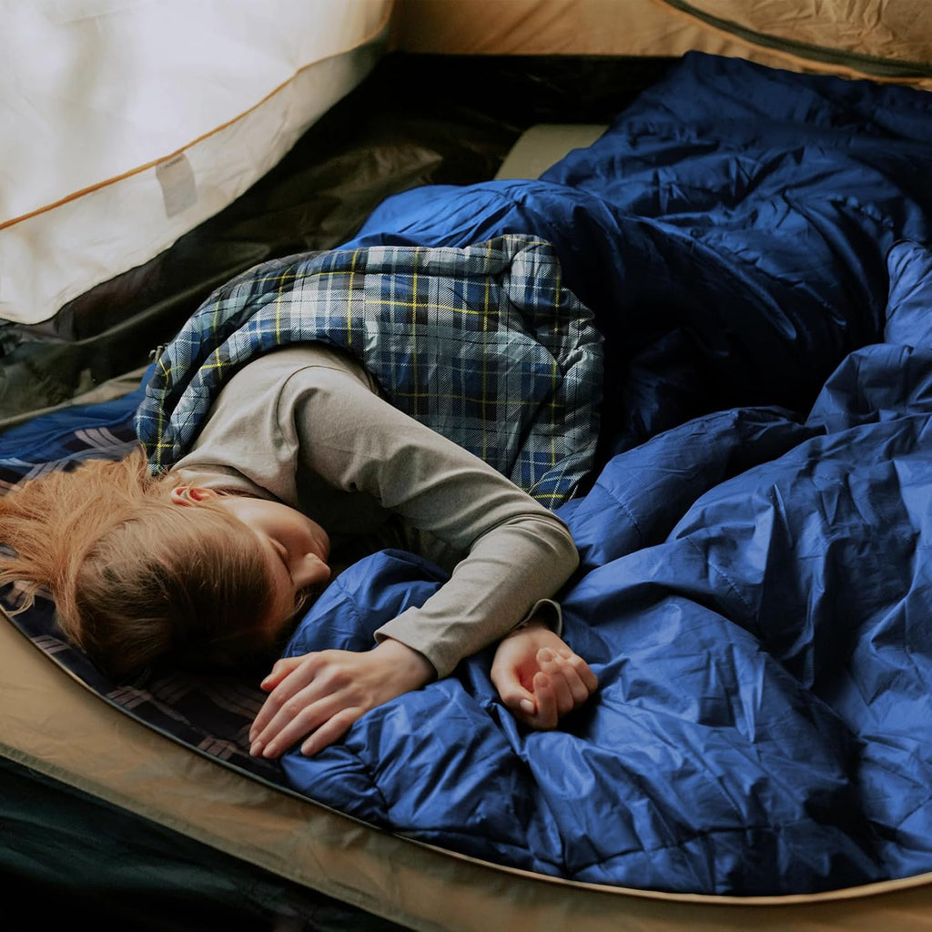 ShinHye 0 Degree Sleeping Bag for Adults - Cotton Flannel 4 Season Cold Weather Winter, XXL Big and Tall Camping Sleeping Bag with Compression Sack