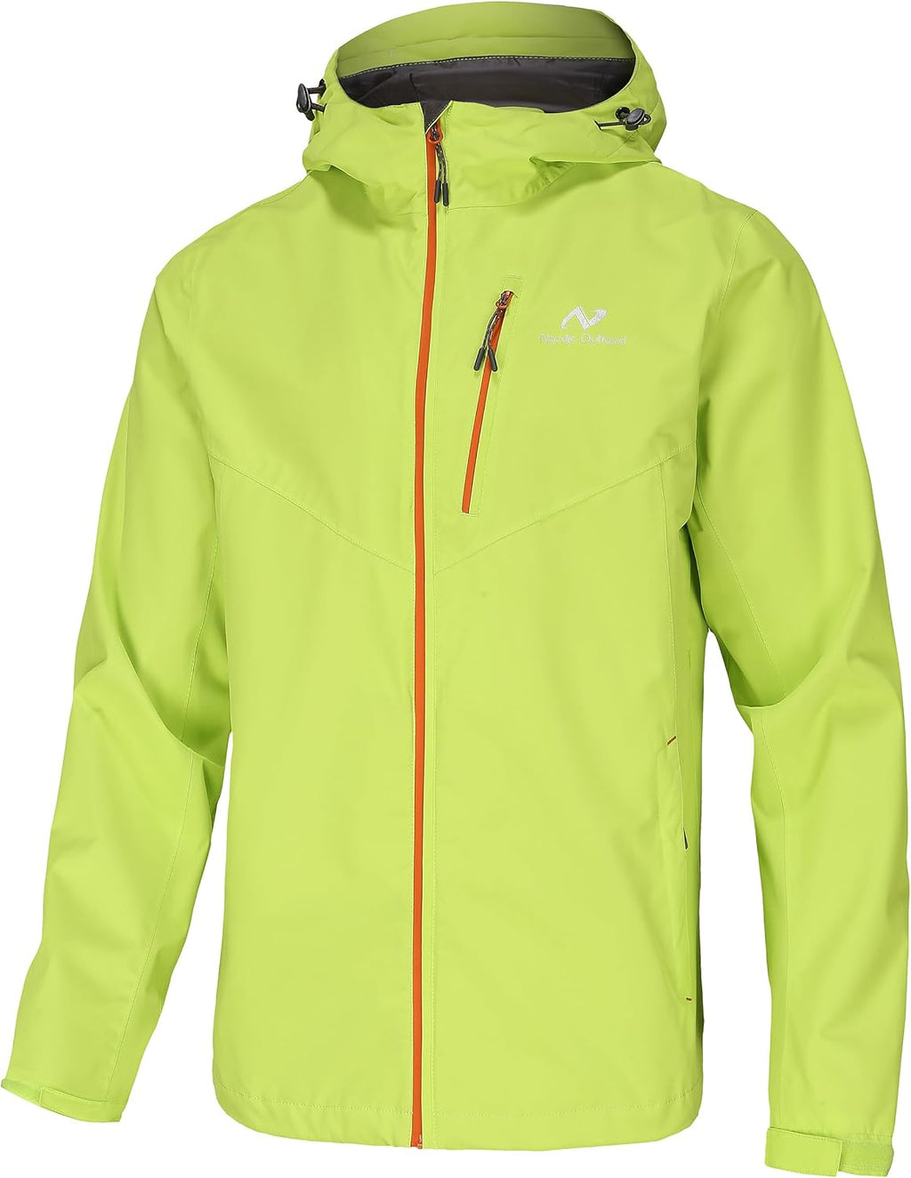 NORDIC OUTLAND Mens Lightweight Hooded Waterproof Rain Jacket Breathable Raincoat Shell for Outdoor Mountain Hiking