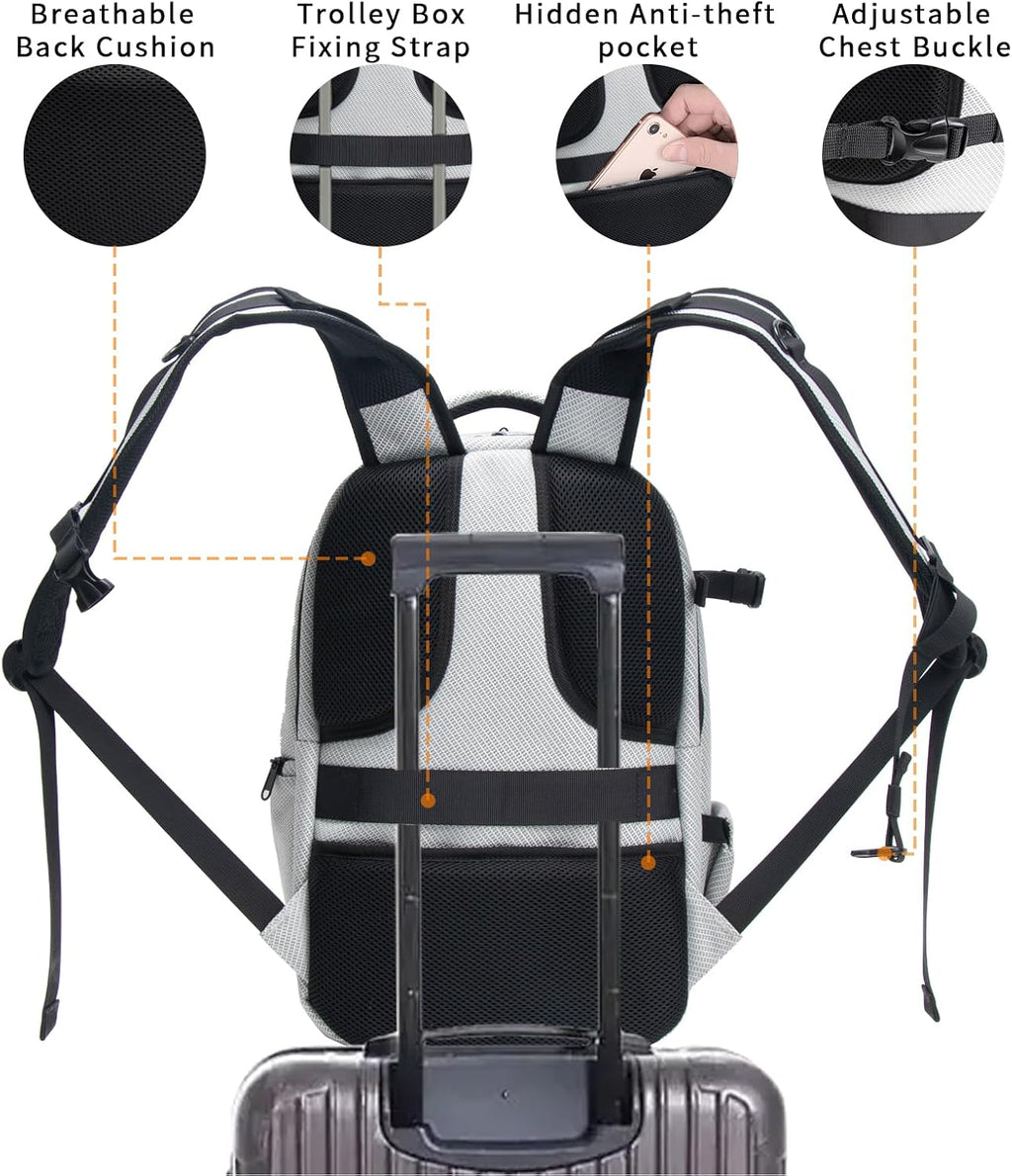 Camera Backpack Hard Shell Imitation Carbon Fiber DSLR, Waterproof Shockproof w/15.6" Lap Comp for Photo, Travelers & Daily.