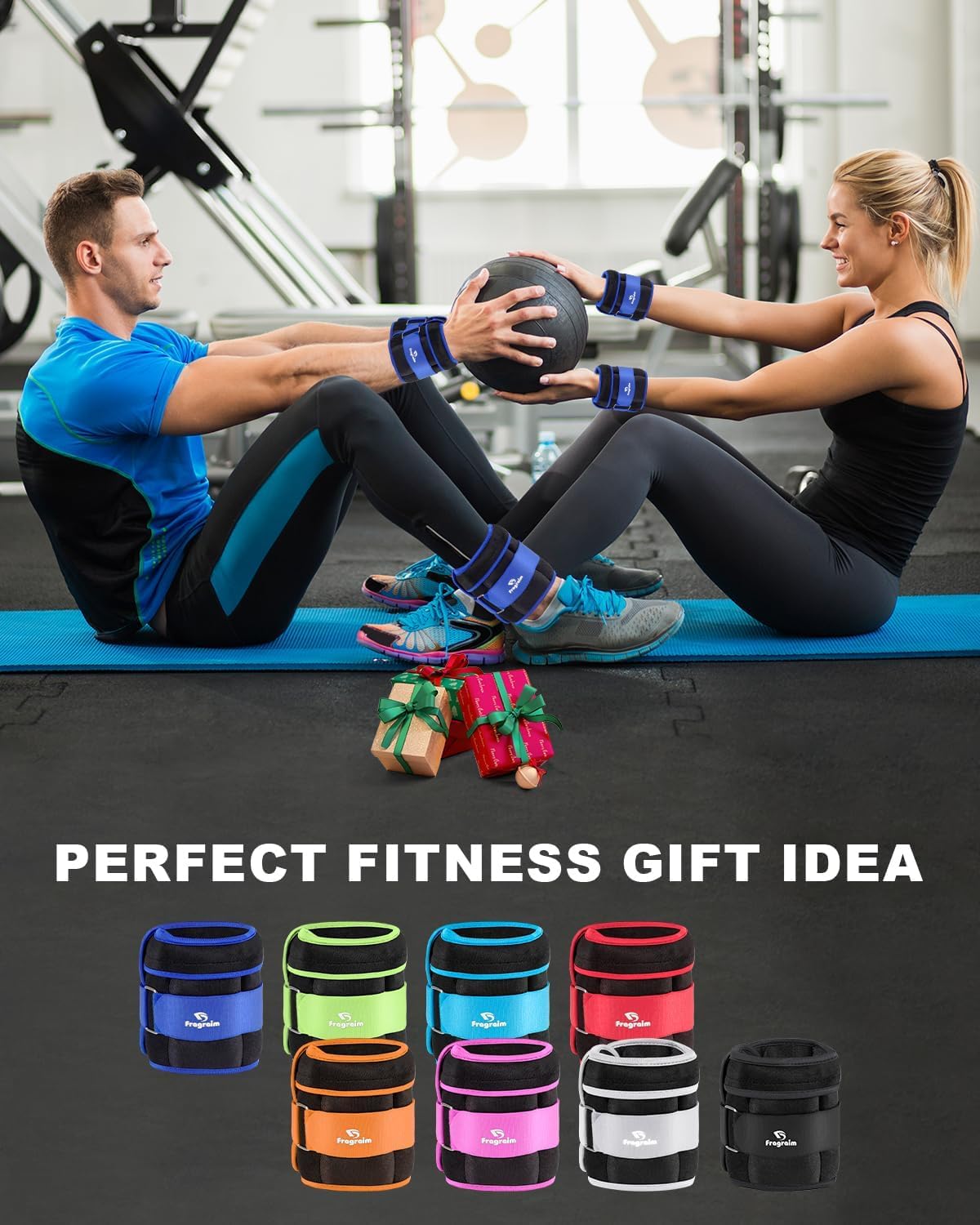 Fragraim Adjustable Ankle Weights 1-3/4/5/6/8/10/12/15/20 LBS Pair with Removable Weight for Jogging, Gymnastics, Aerobics, Physical Therapy