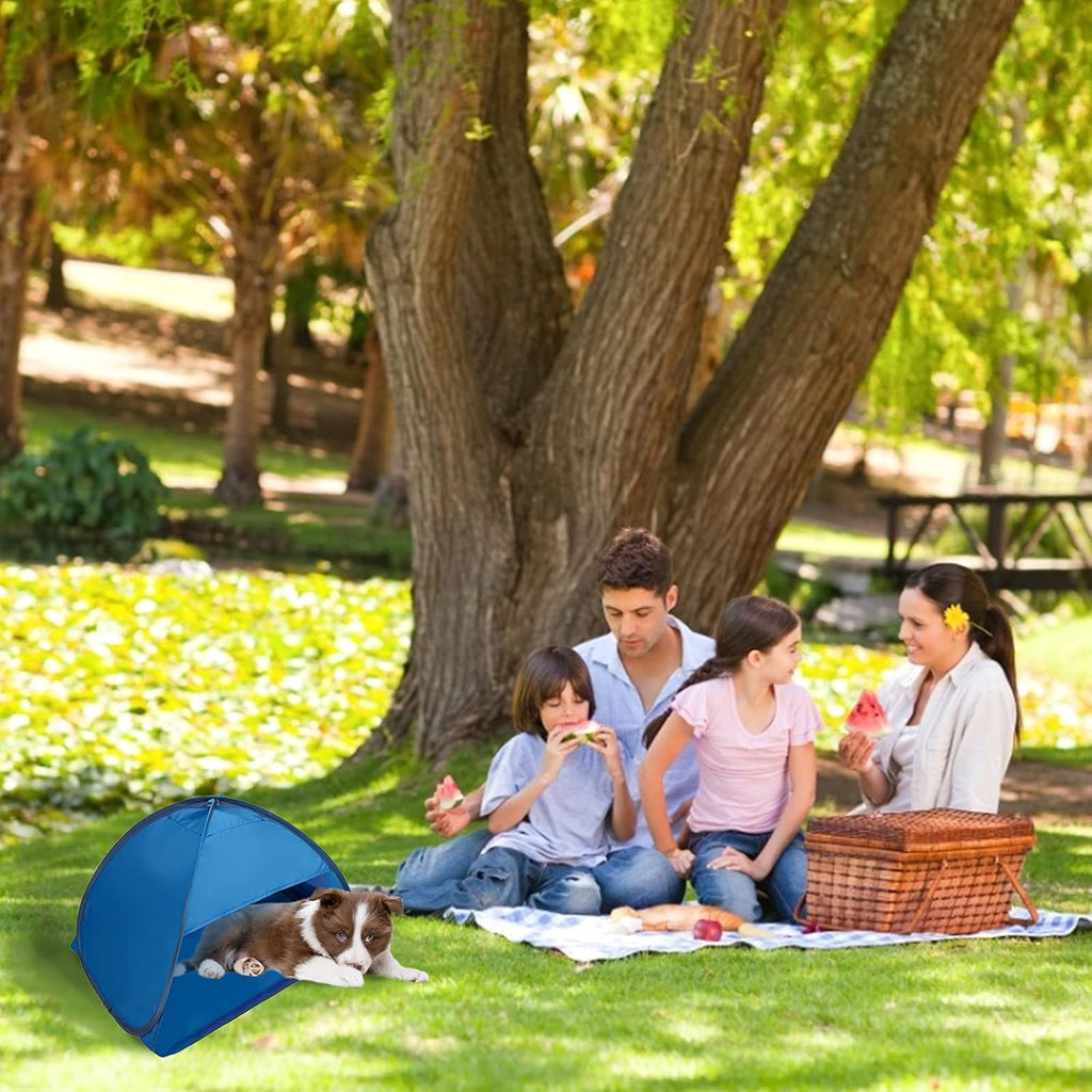 Beach Sun Shelter, Pop Up Portable Tent for Anti-UV Windproof Camping Picnic, Small Pets, Blue