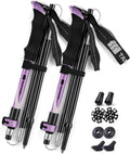 Trekking Poles for Hiking - Collapsible Lightweight 7075 Aluminum Hiking Poles (9.5 oz), EVA Grip Tri-Fold Walking Sticks for Seniors, Men & Women, Adjustable 43-53" (Set of 2)