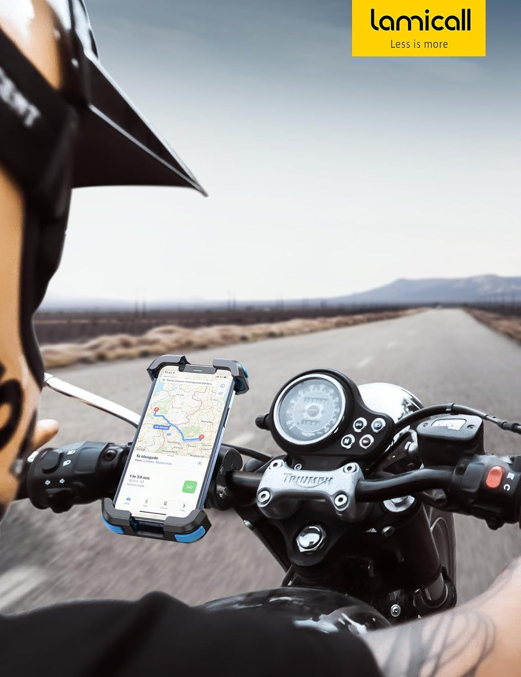 Lamicall Motorcycle Bike Phone Holder with Upgrade Quick Install Bar Clip
