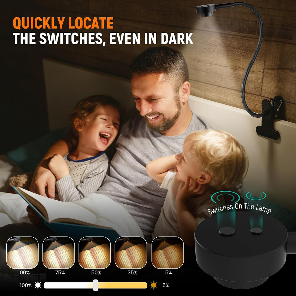 Flexible Clip On Headboard Reading Light for Bed