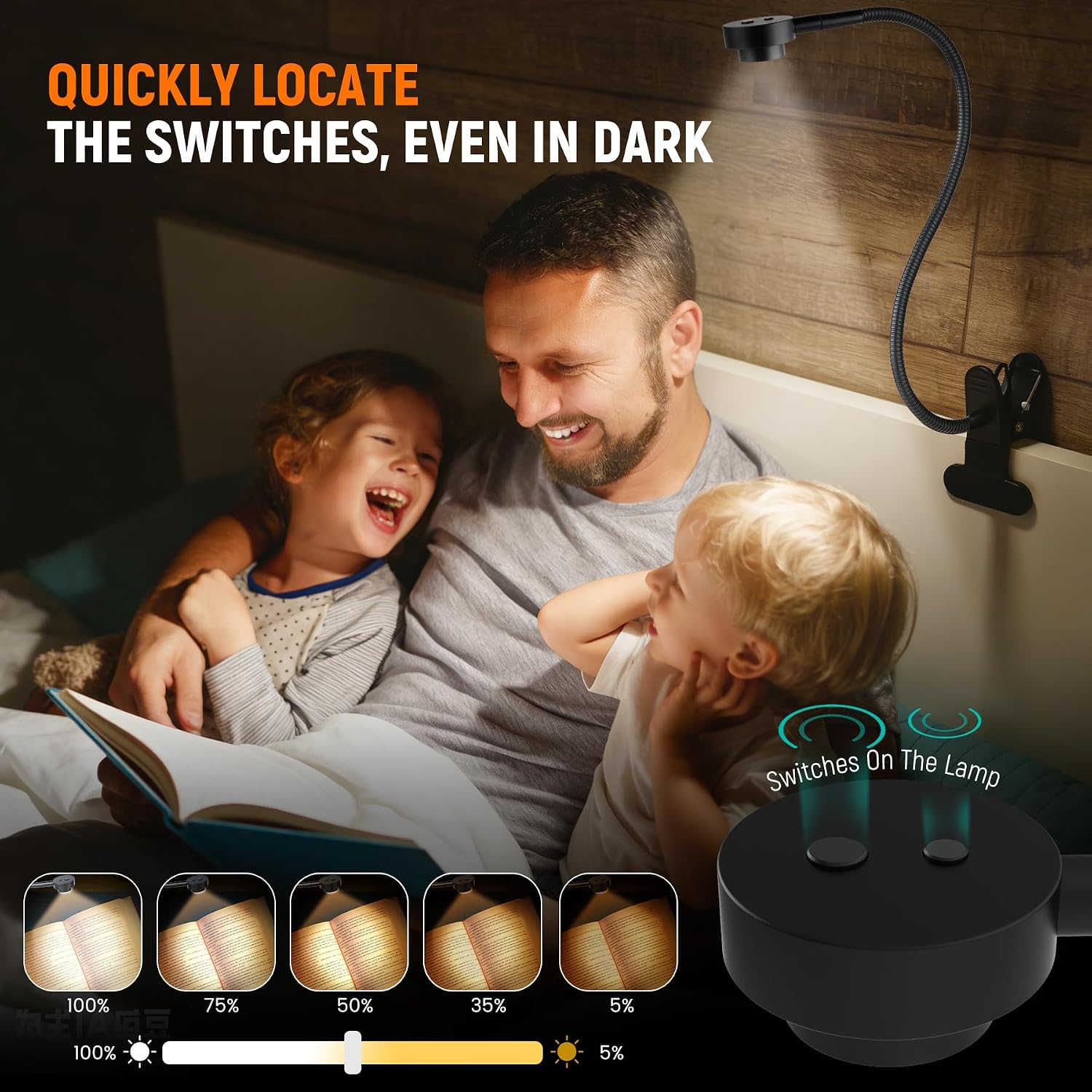 Flexible Clip On Headboard Reading Light for Bed