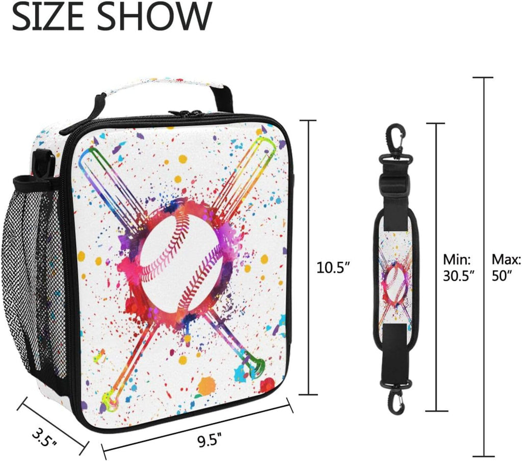Baseballs Lunch Box Insulated Lunch Bag Cooler Tote Bag