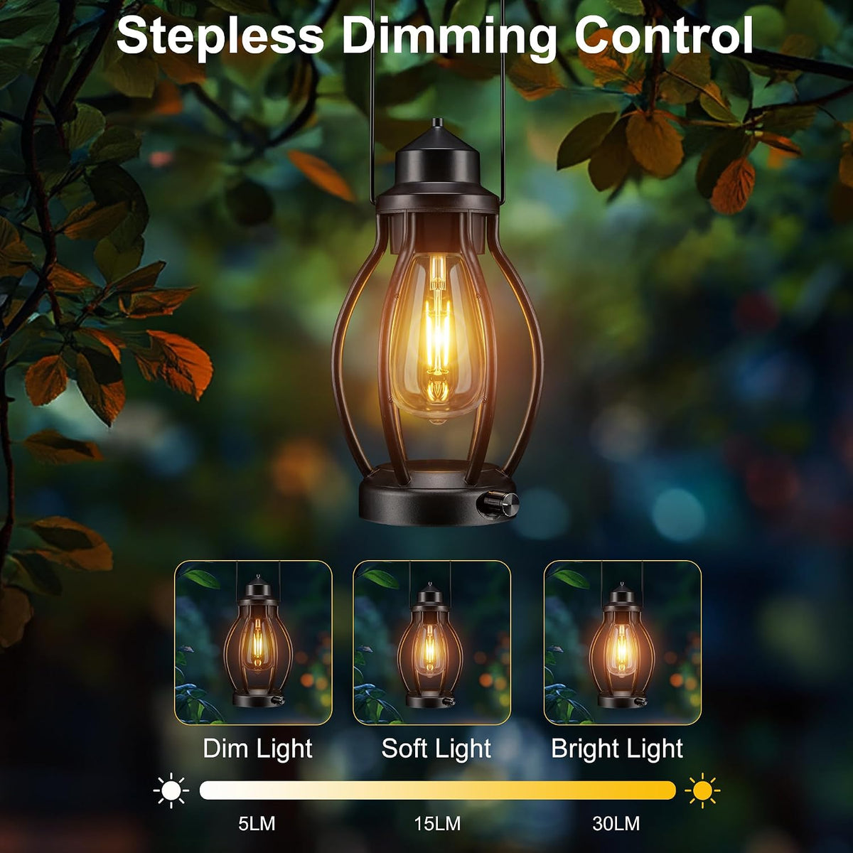 Rechargeable Lanterns, 2 Pack LED Outdoor Camping Table Lamp with Dimmable