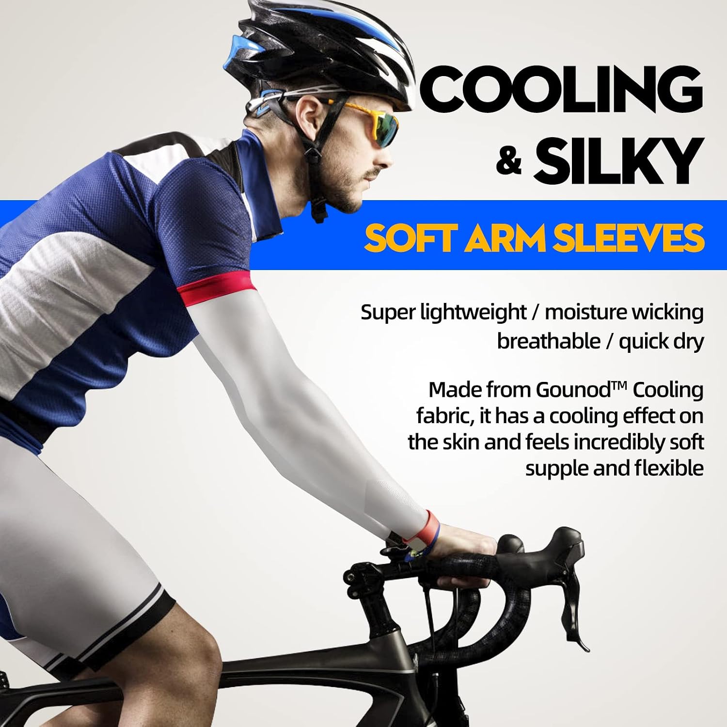 GOUNOD Arm Sleeves for Men Women, UPF 50+ Cooling Sun Protection Sleeves