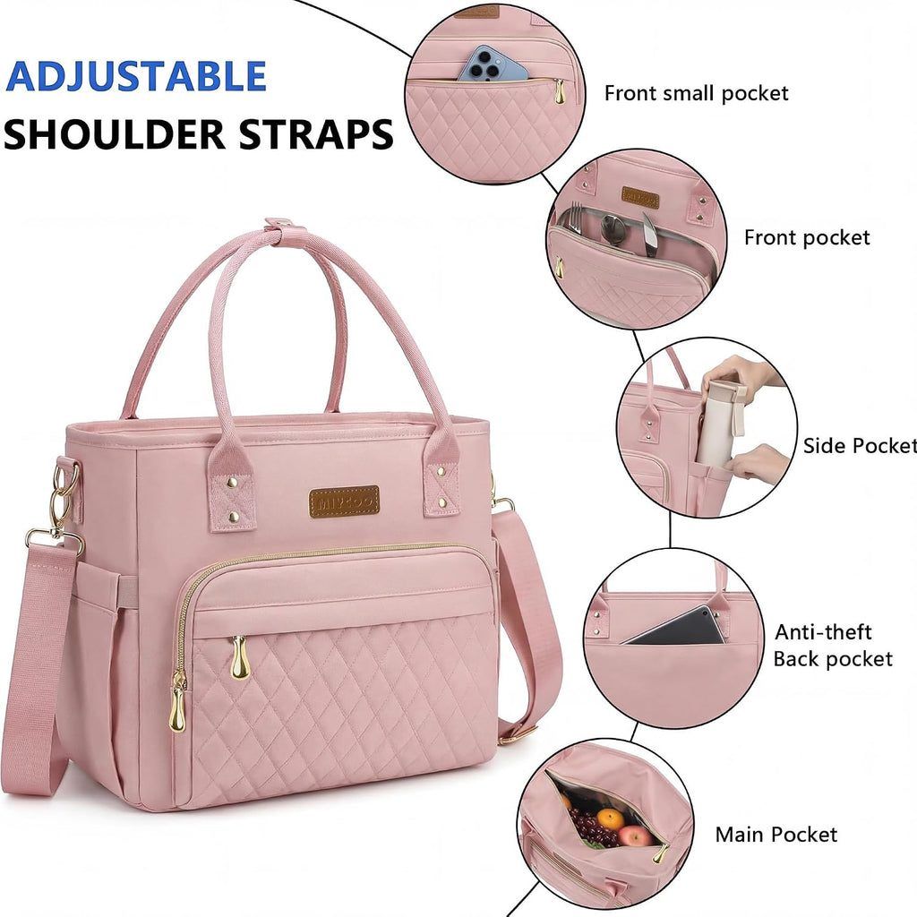 MIYCOO Insulated Lunch Bag Women, Large Tote Lunch Box for Work, 18L