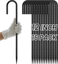 AAGUT Rebar Stakes 12 Inch J Hook, Premium Anti-Rust Tent Stakes for Canopy